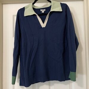 Super fun multicolor top  business casual w/ collar no flaws women’s XXL